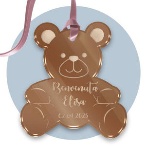 Tag in Plexiglass per Bomboniere Orso Segnaposto Etichetta Personalizzabile per Feste e Cerimonie - Tagplex6