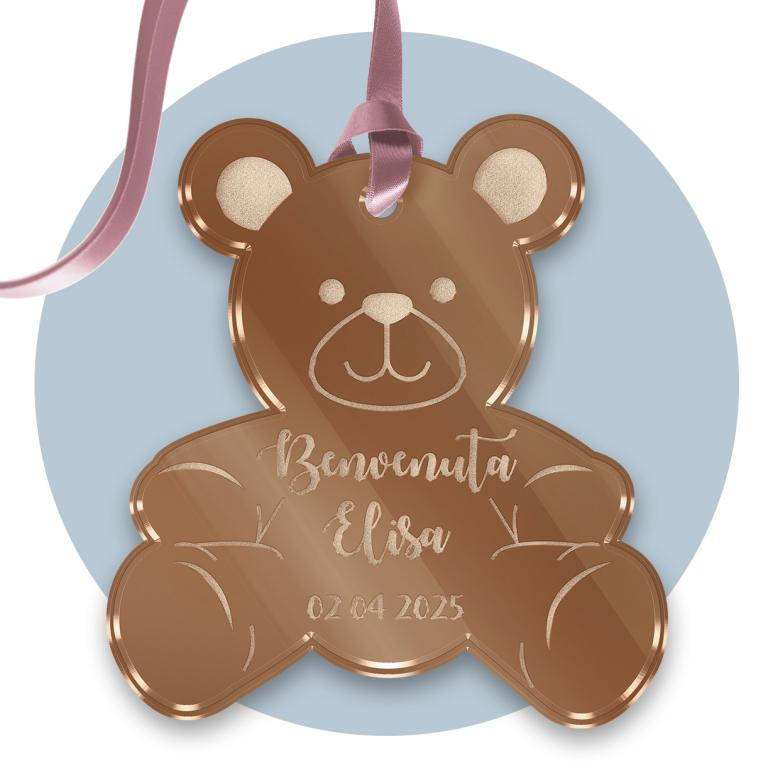Tag in Plexiglass per Bomboniere Orso Segnaposto Etichetta Personalizzabile per Feste e Cerimonie - Tagplex6