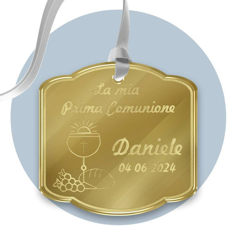 Tag in Plexiglass per Bomboniere Prima Comunione Segnaposto Etichetta Personalizzabile per Feste e Cerimonie - Tagplex8