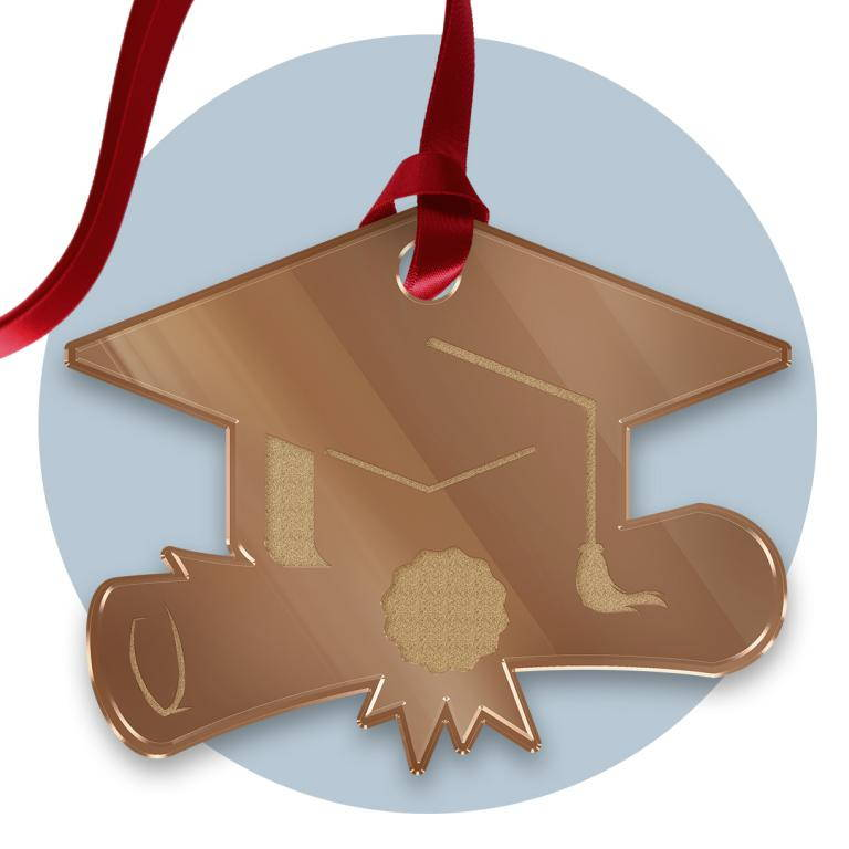 Tag in Plexiglass per Bomboniere Laurea Segnaposto Etichetta Personalizzabile per Feste e Cerimonie - Tagplex9