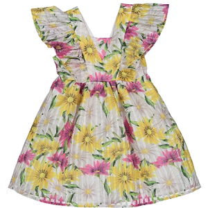 Scamiciata Bambina Vestito in Organza Stampa Floreale Birba - 65592.00