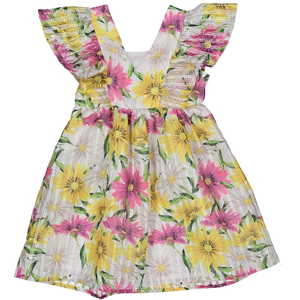 Scamiciata Bambina Vestito in Organza Stampa Floreale Birba - 65592.00