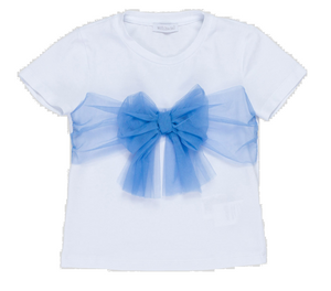 T-Shirt Bambina Maglietta con Fiocco in Tulle Mailisa Bai - Fl4967