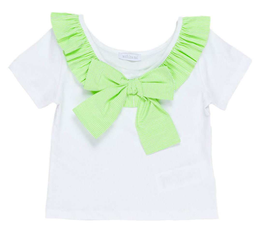 T-Shirt Bambina Maglietta con Rouche Fiocco Mailisa Bai - Fl4937