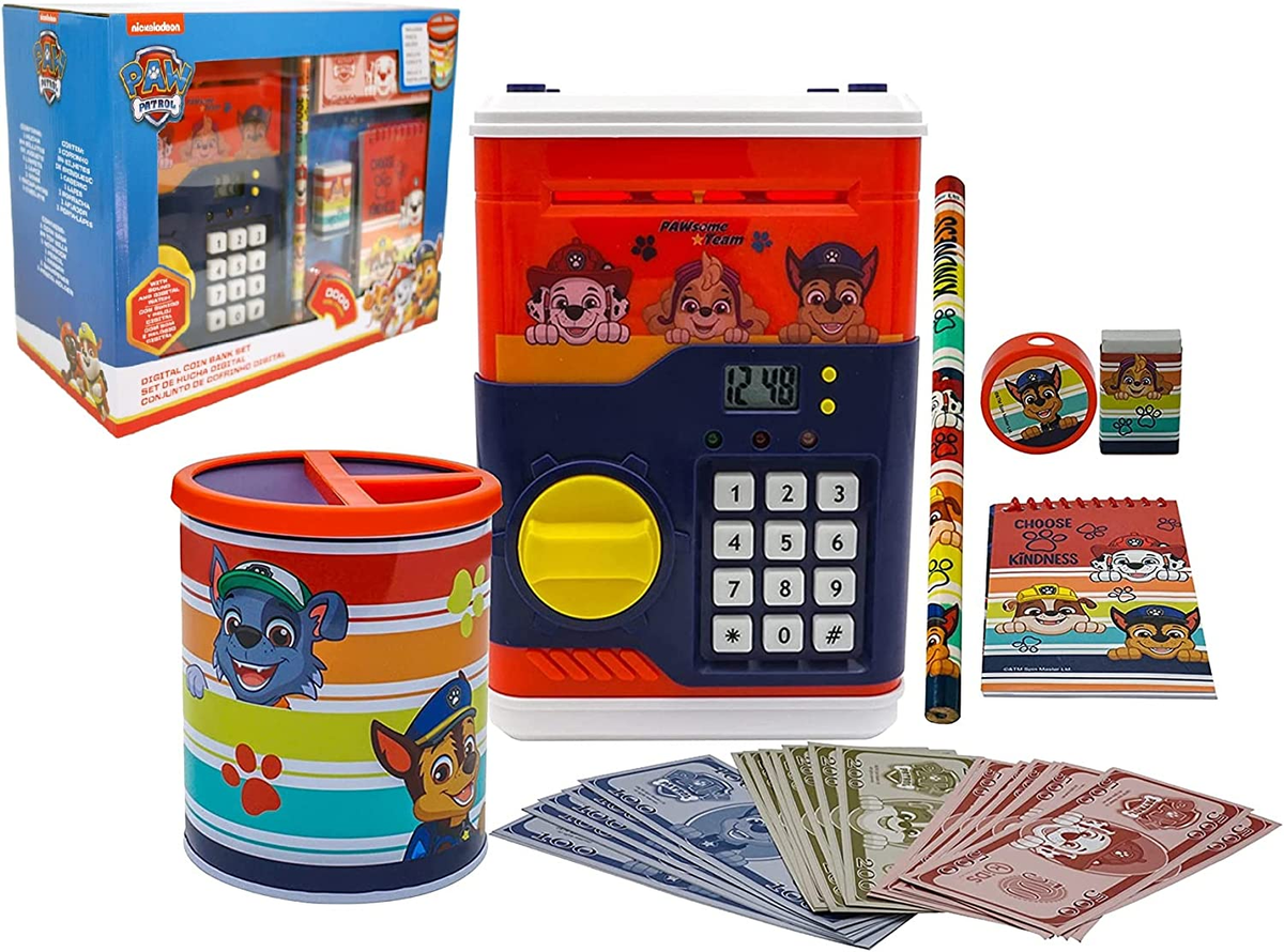 Salvadanaio Elettronico Paw Patrol con Accessori in Confezione Regalo - Pw19832