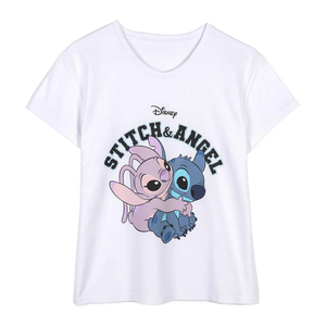 T-Shirt M.c. Lilo & Stitch Angel Maglietta 100% Co - 0327