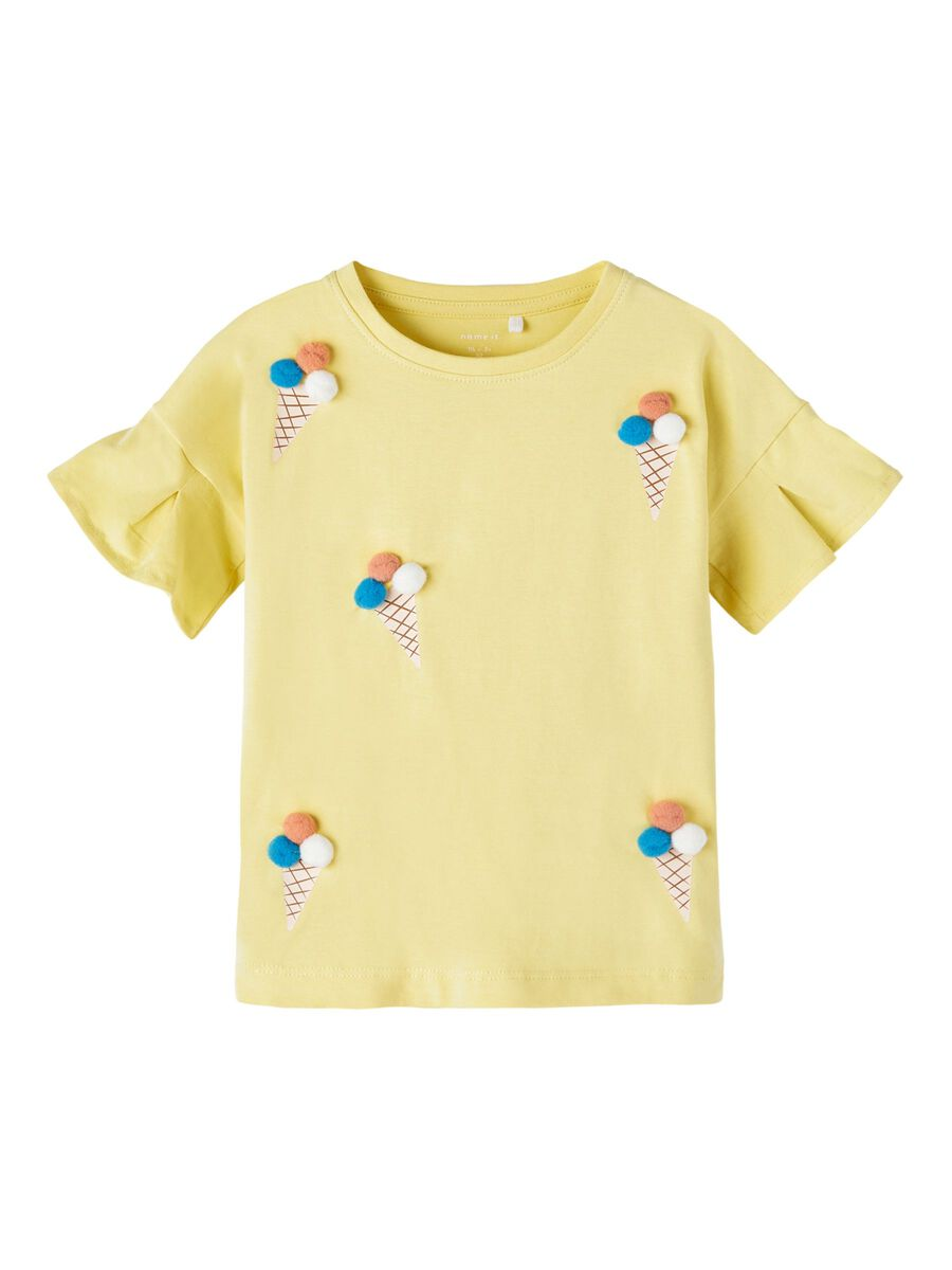 T-Shirt M.c. Maglietta con Applicazioni Bambina - 13215688giallo