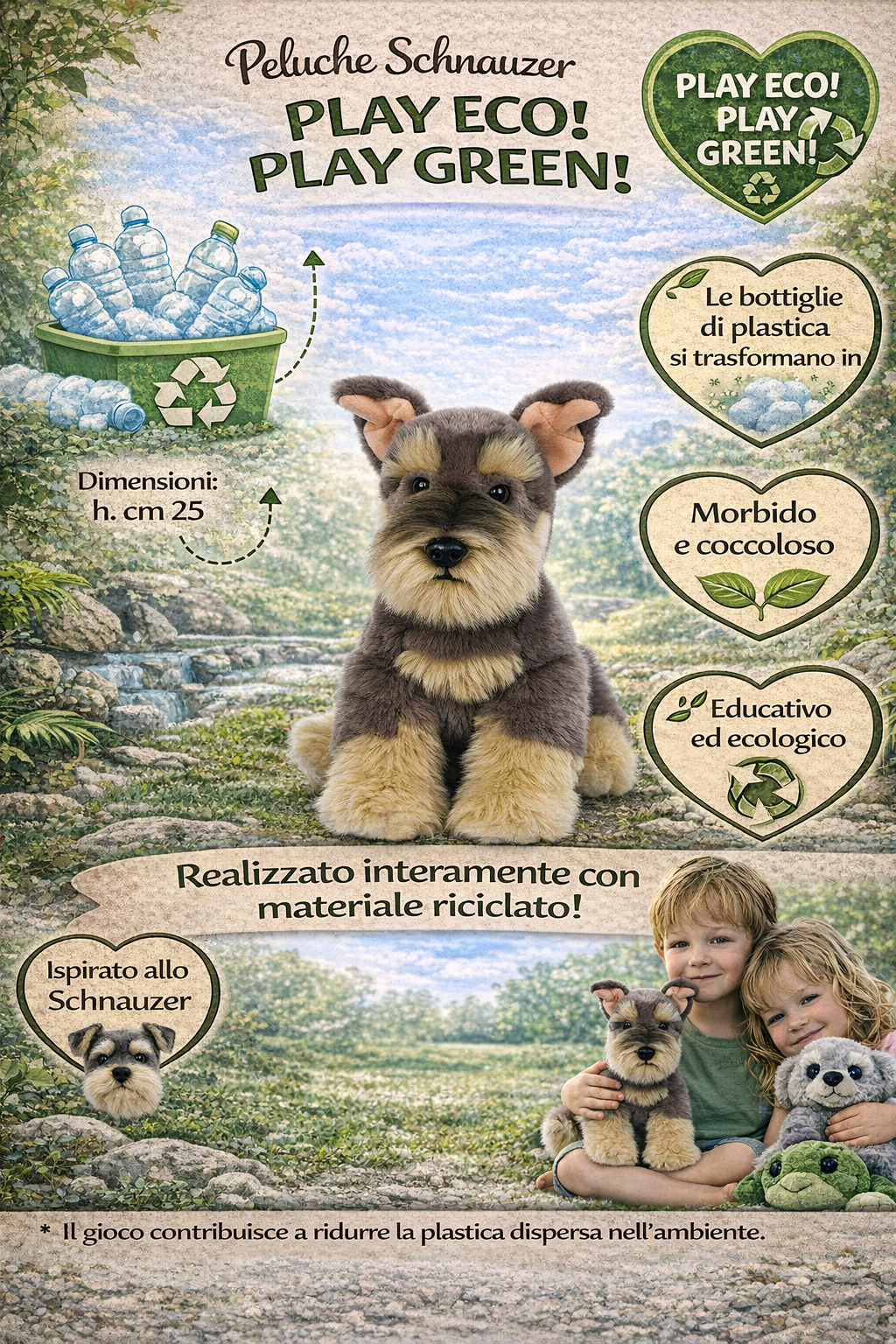 Peluche Hugo Cane Schnauzer Cm. 25 Pupazzo Lelly - 642300