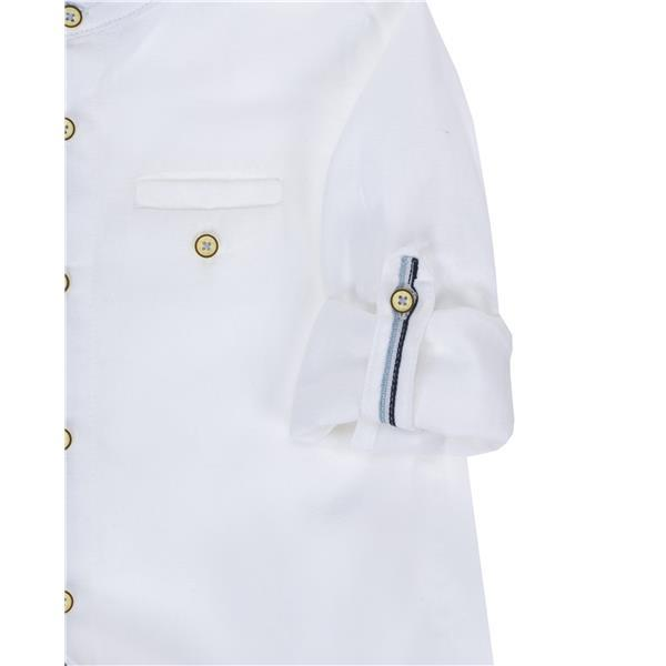 Camicia M.l. Bambino Ubs2 Collo Alla Coreana in Misto Lino - E230720