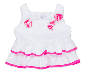 Top Bambina Maglietta con Spalline Applicazioni Floreale Meilisa Bai - Fl5021