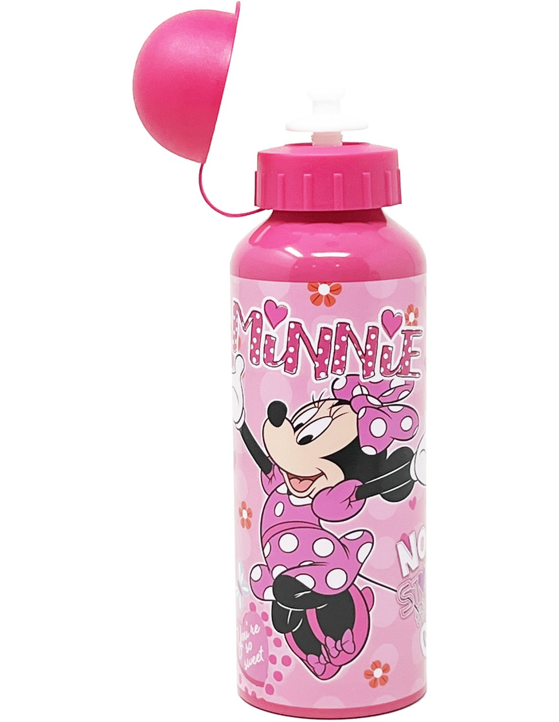 Borraccia in Alluminio Minnie Mouse DISNEY con Beccuccio e Coperchio 500 Ml - D06381mc/f
