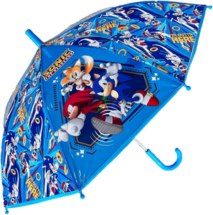 Set Pioggia Mantellina + Ombrello Sonic 6/7 Anni Bambino - Sn4389mc+sn4387mc