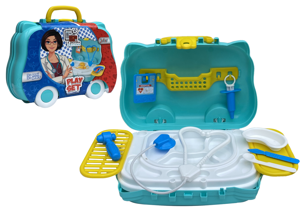 Valigetta Gioco il Piccolo Dottore 8 Pezzi Accessori Strumenti Medici Bambini - Toy0647