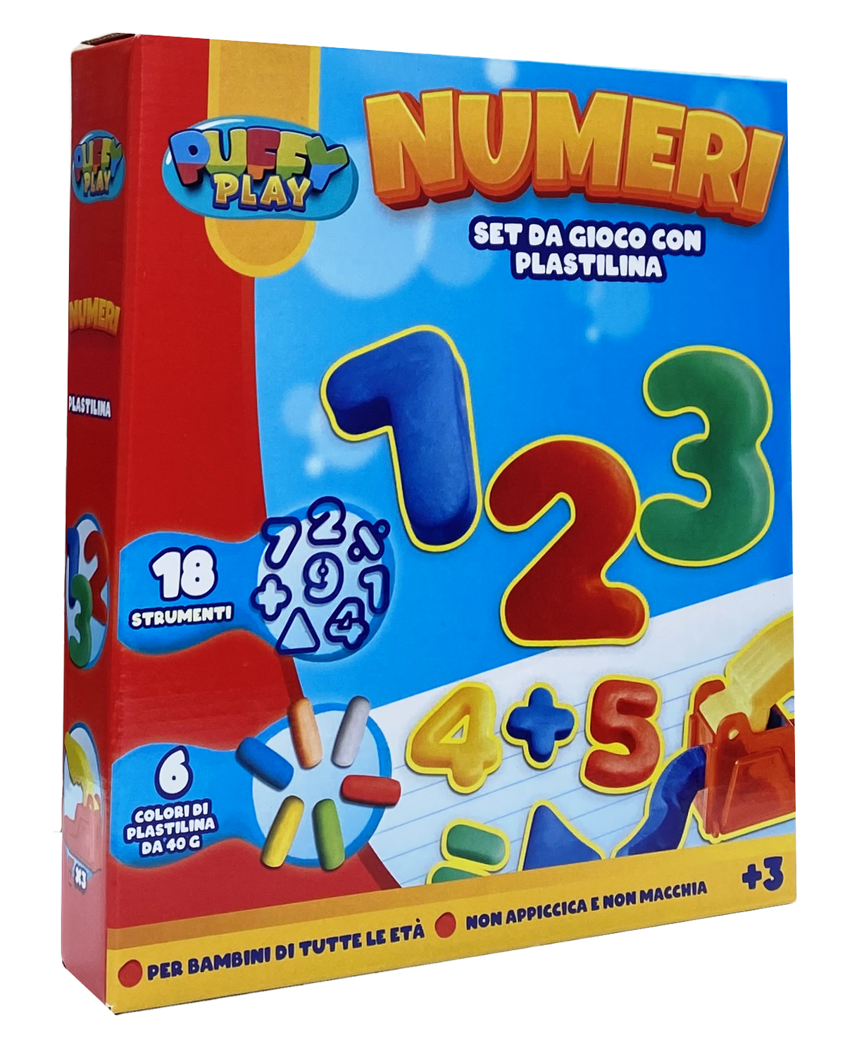 Set Attivita' Plastilina 24 Pezzi Numeri Strumenti per Modellare - Pla0022