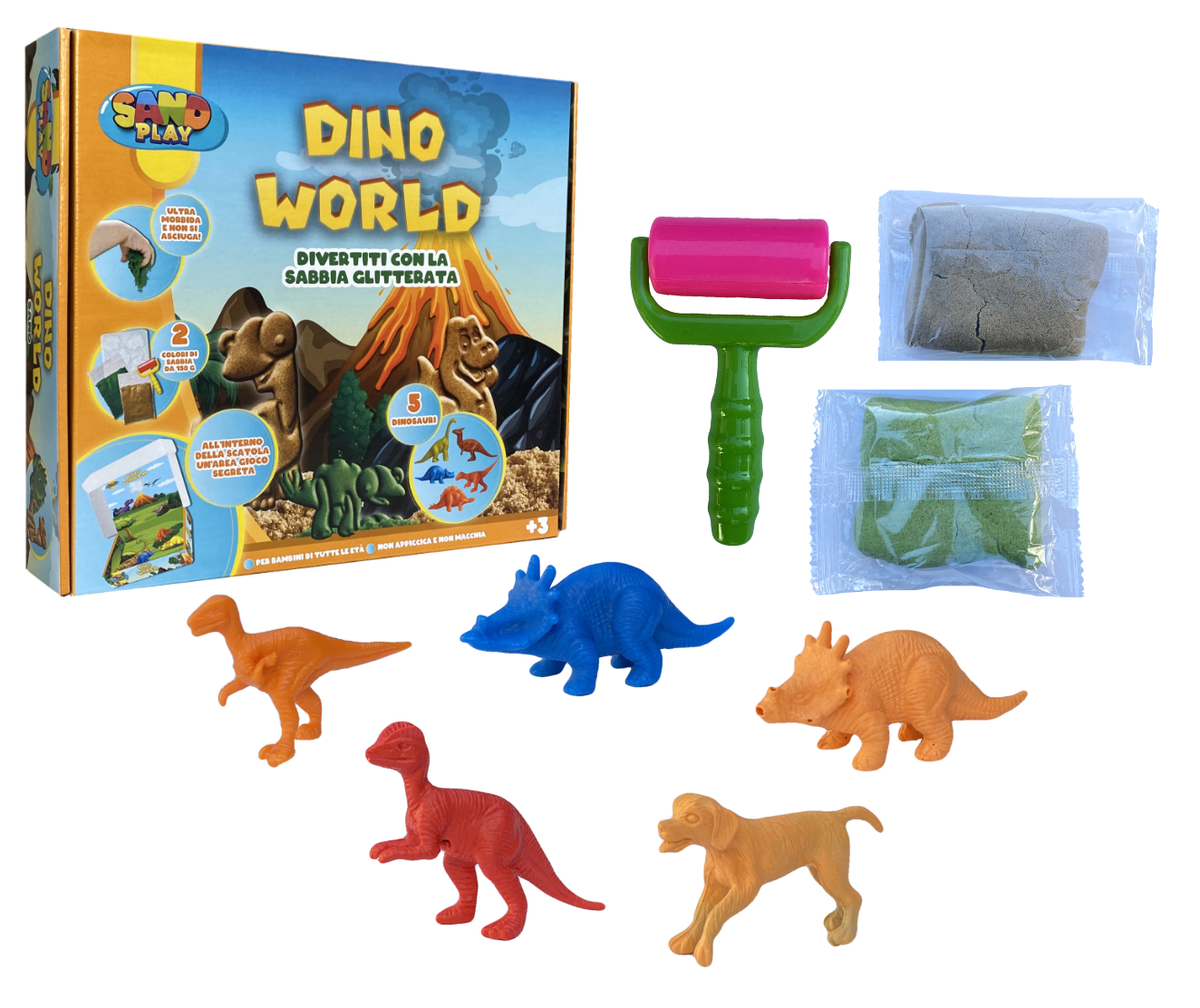 Set Attivita' Sabbia Magica 13 Pezzi Mondo Dei Dionsauri Strumenti per Modellare - Pla0019