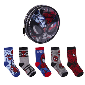 Calzini Spiderman MARVEL in Misto Cotone 5 Paia con Pochette - 7417
