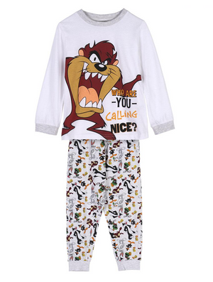 Pigiama Primaverile Taz Looney Tunes 100% Cotone Jersey Bambino - 0192