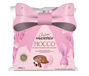 Confetti Maxtris Mono Fiocco Rosa Cioccolato Bianco Fondente Mandorla Monoporzione 500 Gr Confettata - Maxfior500