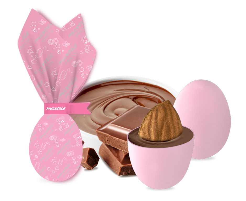 Confetti Maxtris Mono Fiocco Rosa Cioccolato Bianco Fondente Mandorla Monoporzione 500 Gr Confettata - Maxfior500