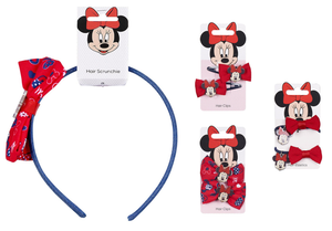 Set Accessori per Capelli Minnie DISNEY 4 Pezzi Cerchietto Mollette Codini