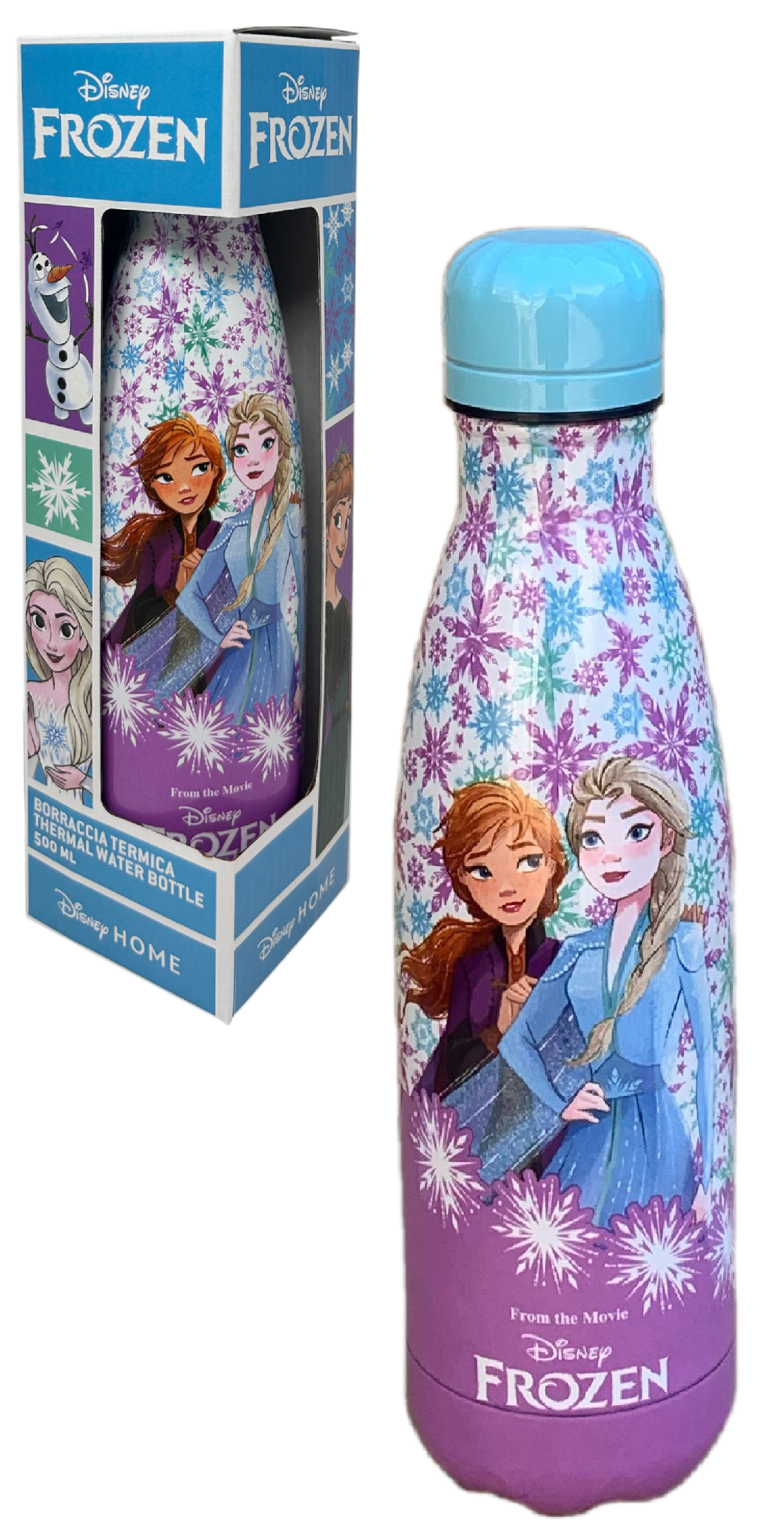 Bottiglia Termica in Acciaio Inossidabile Frozen Ii DISNEY con Tappo Svitabile 500 Ml - D02181te