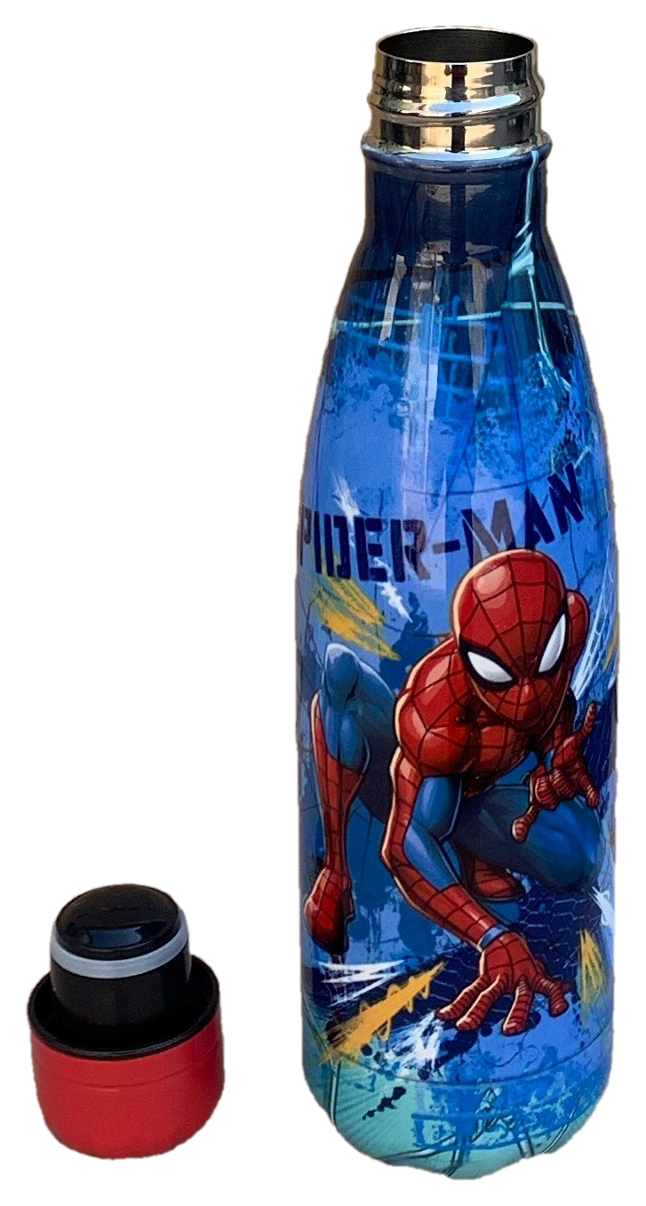 Bottiglia Termica in Acciaio Inossidabile Spiderman MARVEL con Tappo Svitabile 500 Ml - M02186te/r