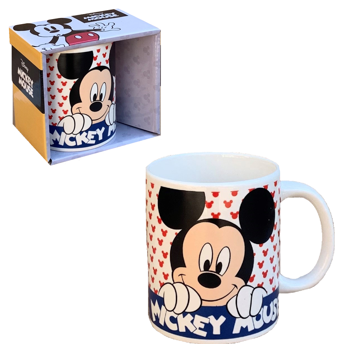 Tazza Mug Topolino DISNEY Mickey Mouse in Ceramica 350 Ml Confezione Regalo - D06589mc