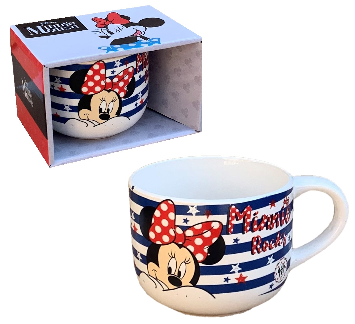 Tazza Larga Jumbo Minnie Mouse DISNEY in Ceramica 380 Ml Confezione Regalo - D06582mc