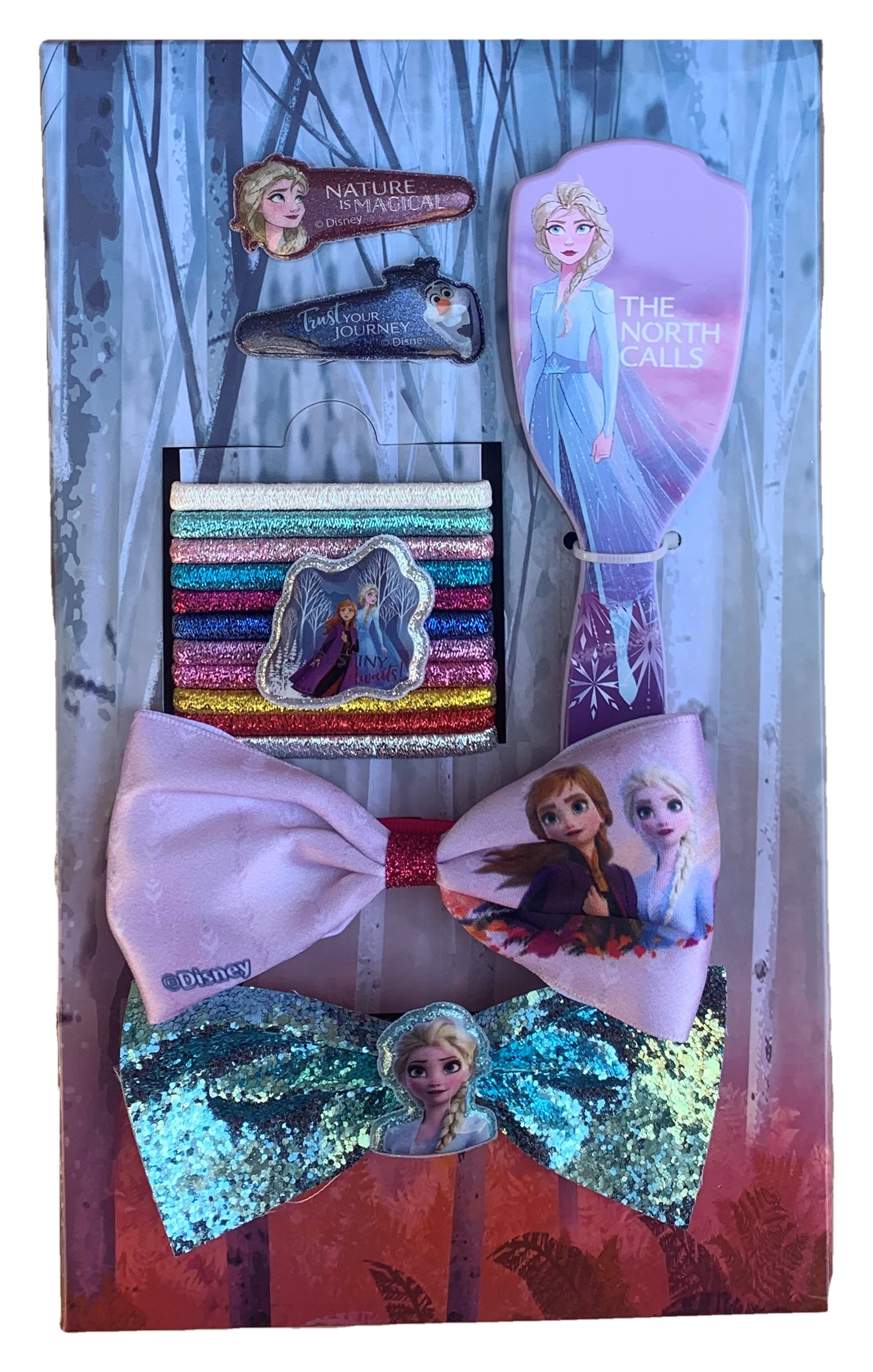 Set Accessori Capelli Frozen Ii DISNEY 16 Pezzi Elastici Spazzola Mollette - Wd20562