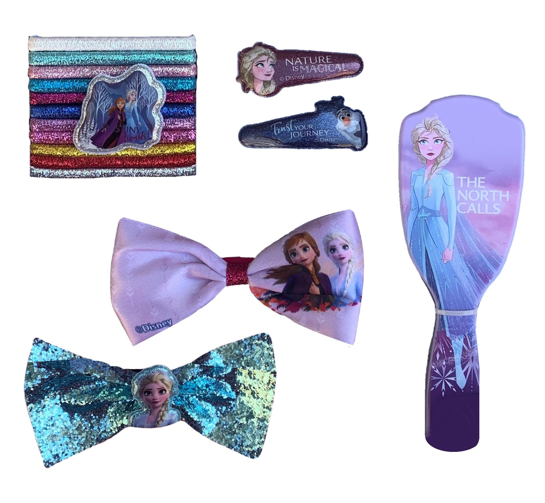 Set Accessori Capelli Frozen Ii DISNEY 16 Pezzi Elastici Spazzola Mollette - Wd20562