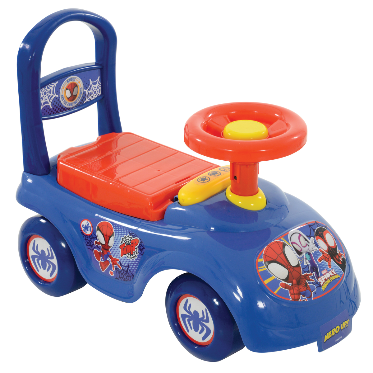 Prima Auto Cavalcabile con Telefono Spidey e i Suoi Fantastici Amici MARVEL 3 in 1 Macchinina Primi Passi Portagiochi - 35728