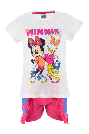 Completo Short + T-Shirt M.c. Minnie Mouse DISNEY Bambina Sun City 3/8 Anni - We1089bianco