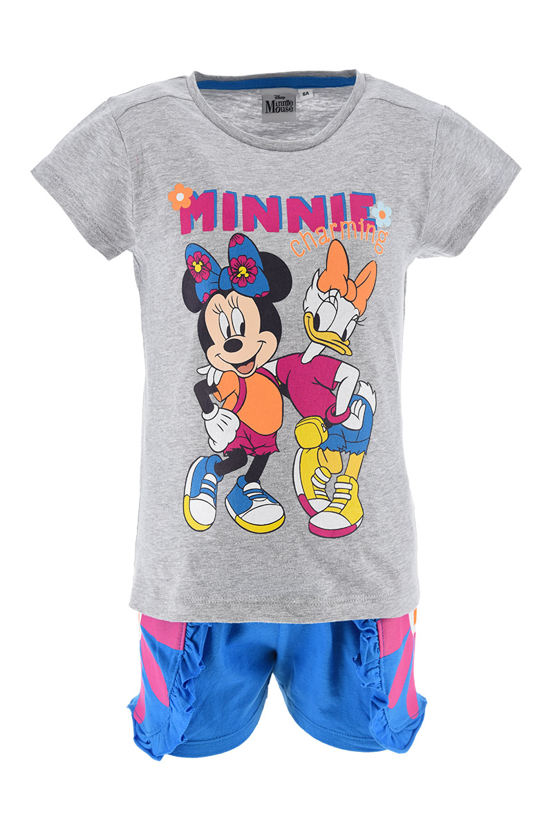 Completo Short + T-Shirt M.c. Minnie Mouse DISNEY Bambina Sun City 3/8 Anni - We1089grigio