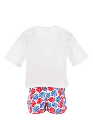 Completo Short + T-Shirt M.c. Minnie Mouse DISNEY Bambina Sun City 3/8 Anni - We1094bianco