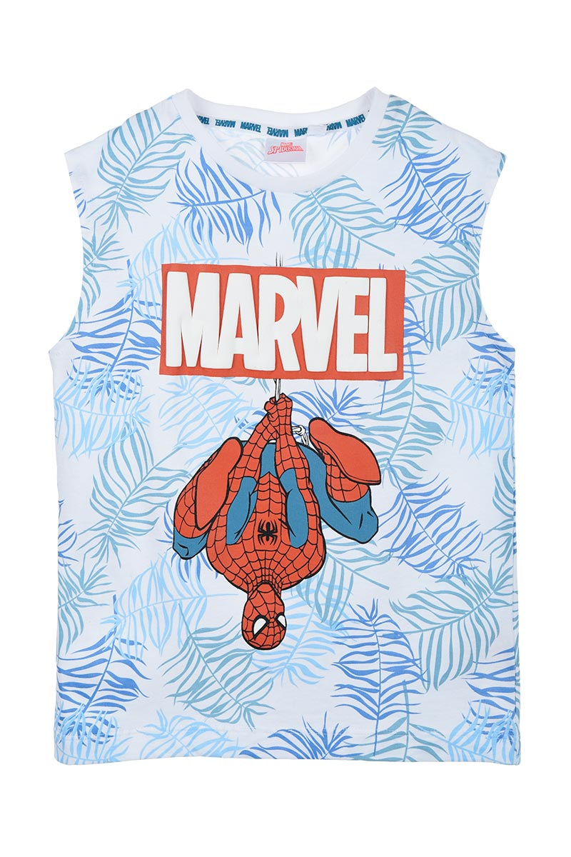Canotta Spiderman MARVEL Maglietta Bambino Sun City - We1015bianco