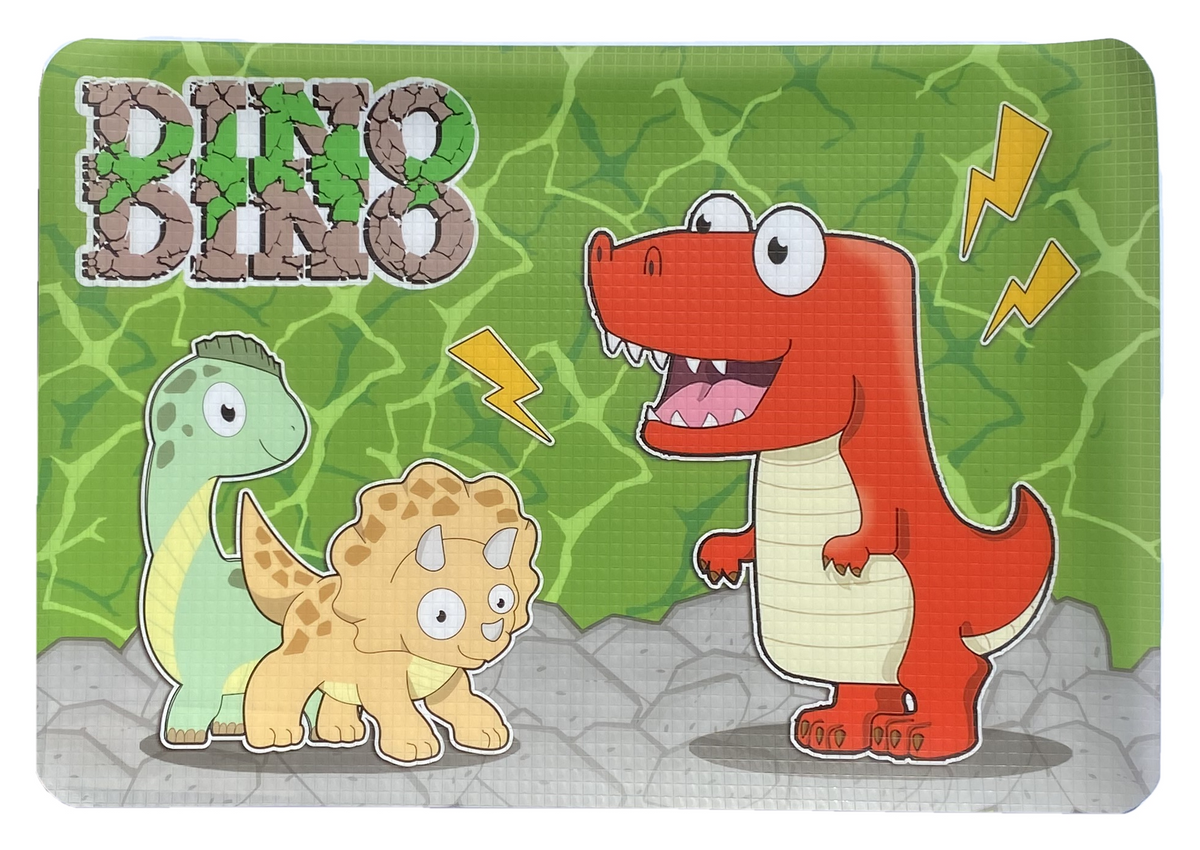Tovaglietta Dinosauri in Plastica Morbida Antiscivolo Ripiegabile Lavabile da Colazione Pranzo Cm.44x30 - Con0843-A