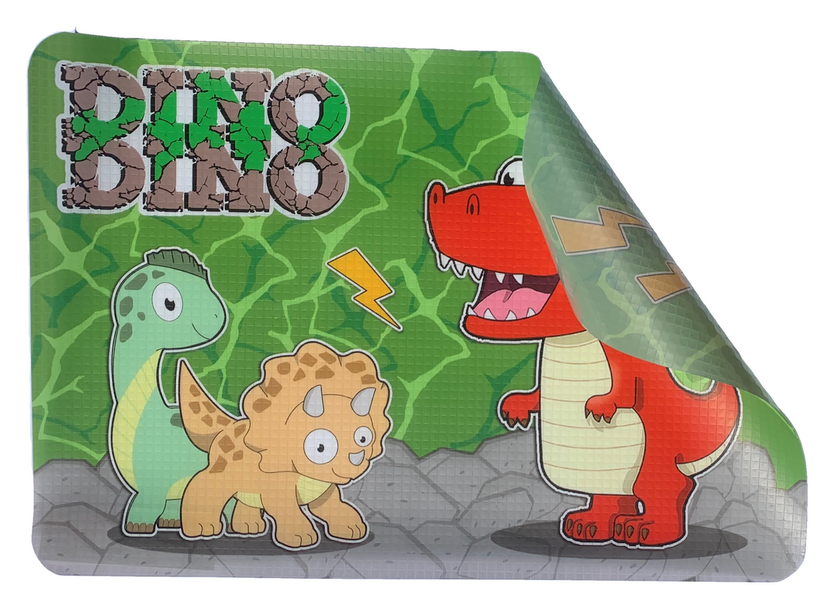 Tovaglietta Dinosauri in Plastica Morbida Antiscivolo Ripiegabile Lavabile da Colazione Pranzo Cm.44x30 - Con0843-A