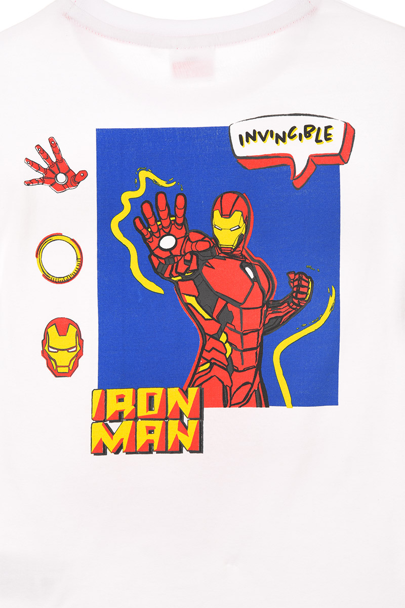 T-Shirt M.c. Iron Man MARVEL Maglietta Bambino Sun City 3/8 Anni - We1022bianco