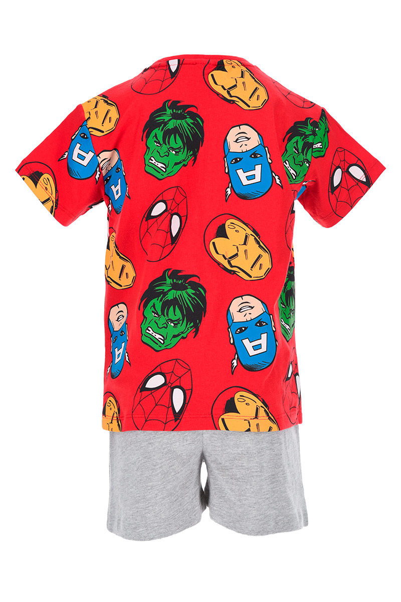Completo Short + T-Shirt Avengers MARVEL Bambino Sun City 3/8 Anni - We1024rosso