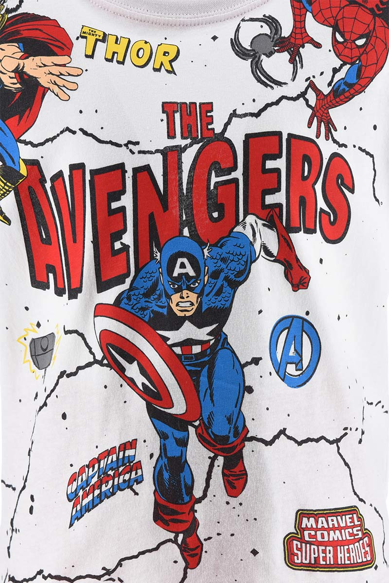 Completo Short + T-Shirt Avengers MARVEL Bambino Sun City 3/8 Anni - We1195bianco