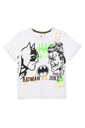T-Shirt M.c. Batman Maglietta Bambino Sun City 3/8 Anni - We1059bianco