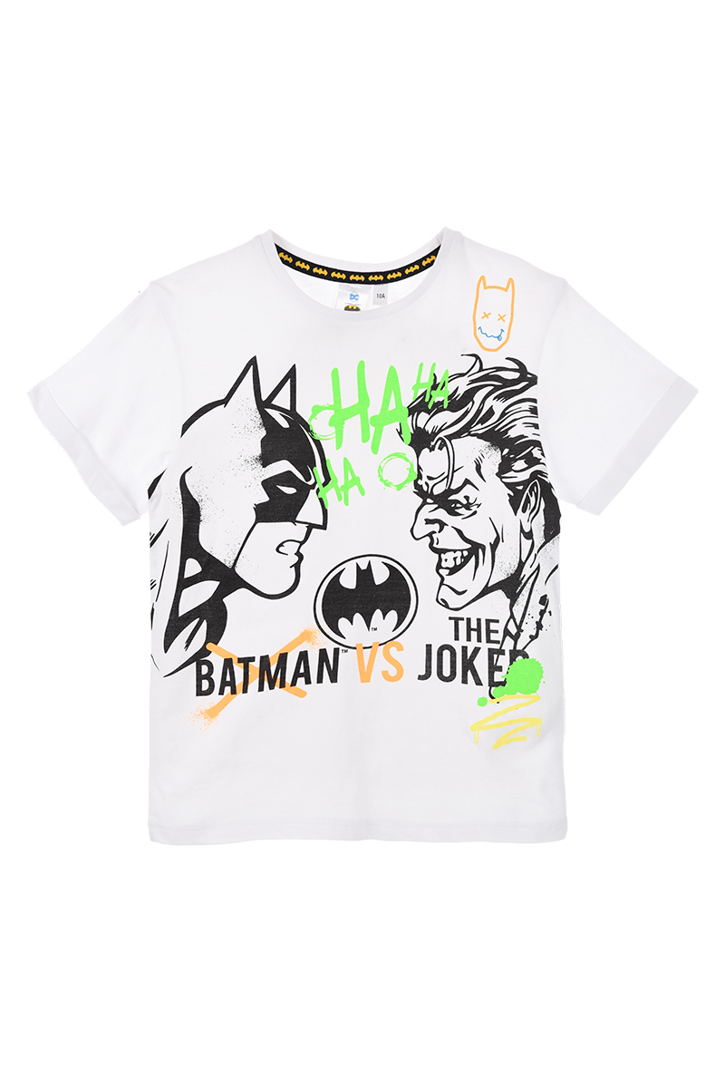 T-Shirt M.c. Batman Maglietta Bambino Sun City 3/8 Anni - We1059bianco