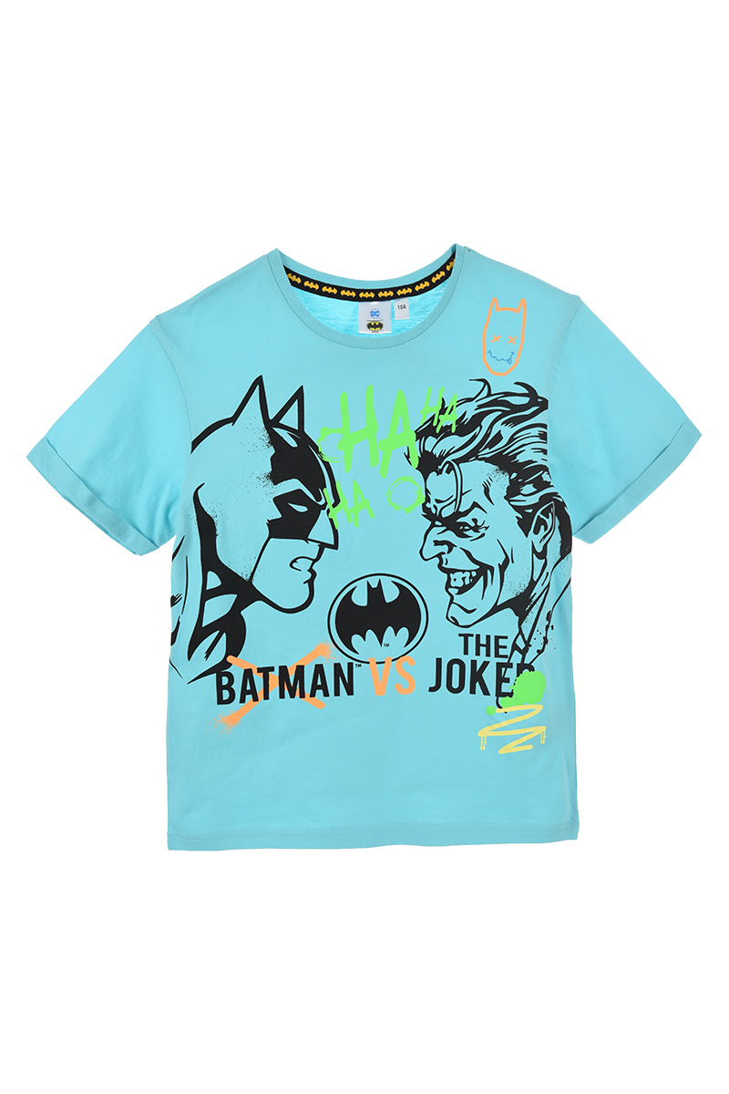 T-Shirt M.c. Batman Maglietta Bambino Sun City 3/8 Anni - We1059celeste