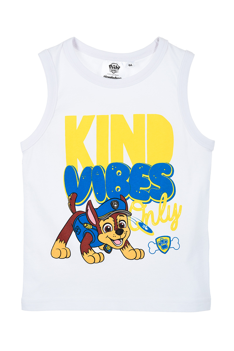 Canotta Chase Paw Patrol Maglietta Bambino Sun City - We1043bianco