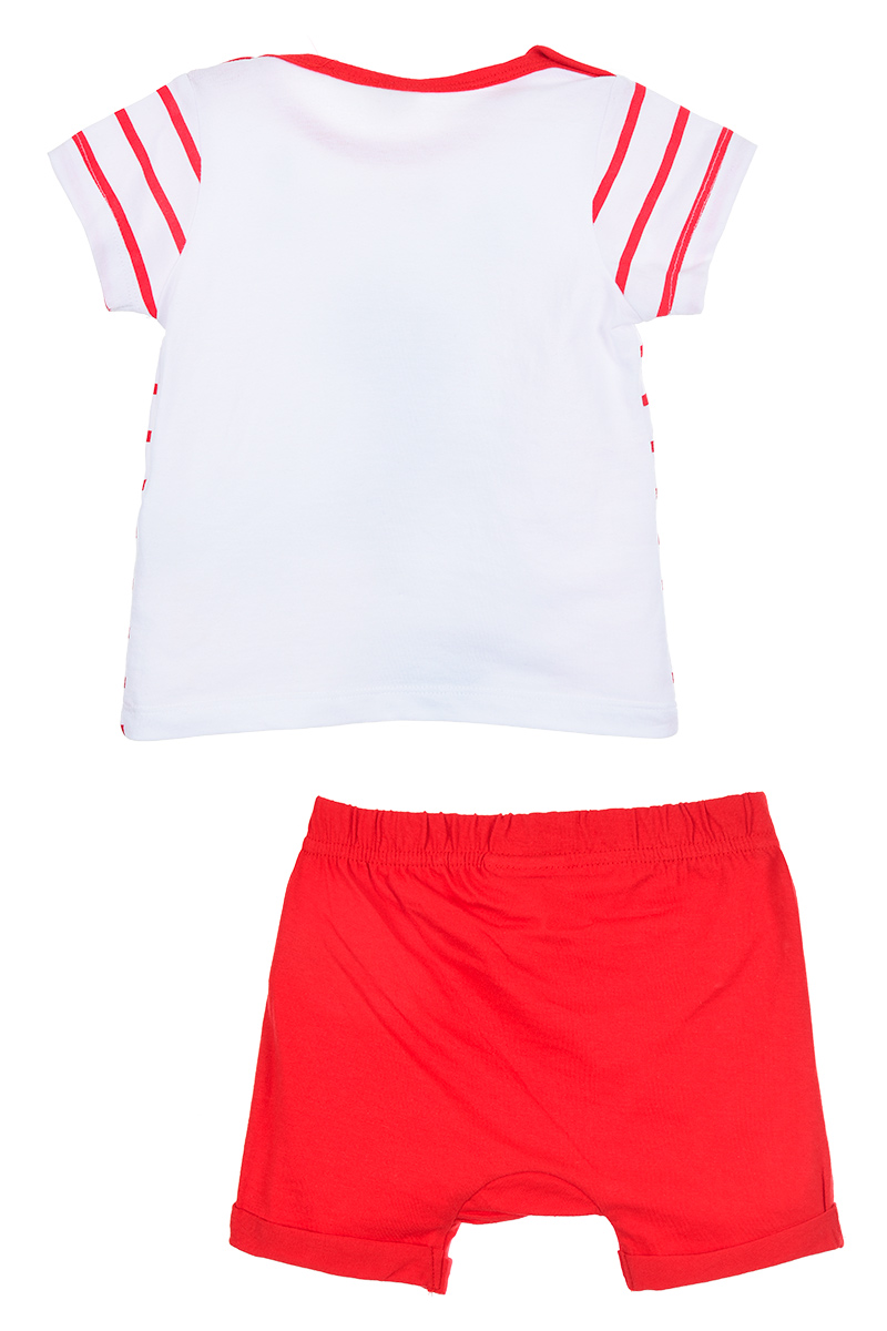 Completo Short + T-Shirt Topolino DISNEY Bambino Neonato Sun City - We0028rosso