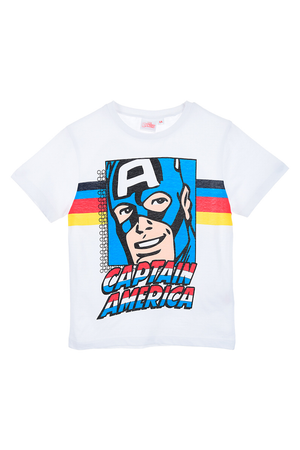 T-Shirt M.c. Capitan America MARVEL Maglietta Bambino Sun City 3/8 Anni - We1025bianco