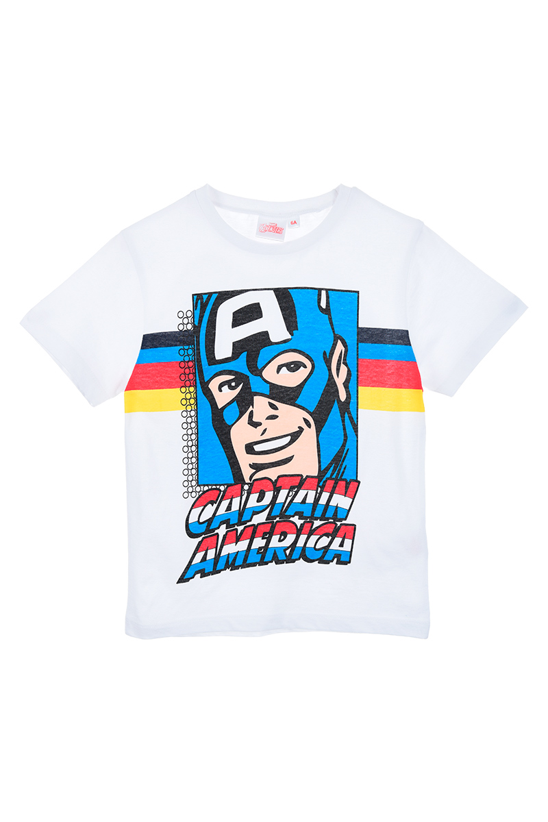 T-Shirt M.c. Capitan America MARVEL Maglietta Bambino Sun City 3/8 Anni - We1025bianco