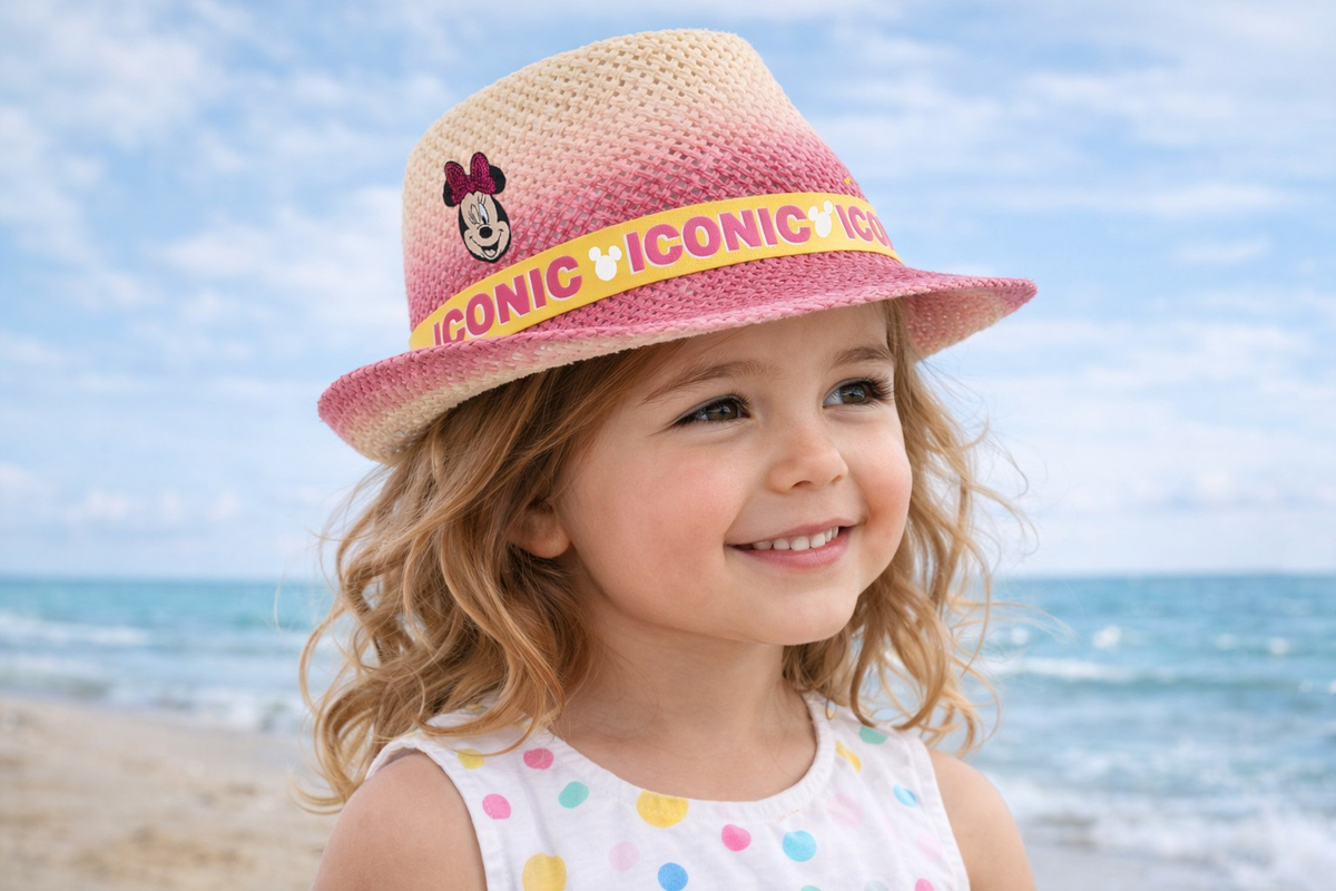 Cappello in Paglia Minnie Mouse DISNEY Estivo Neonata - We4029