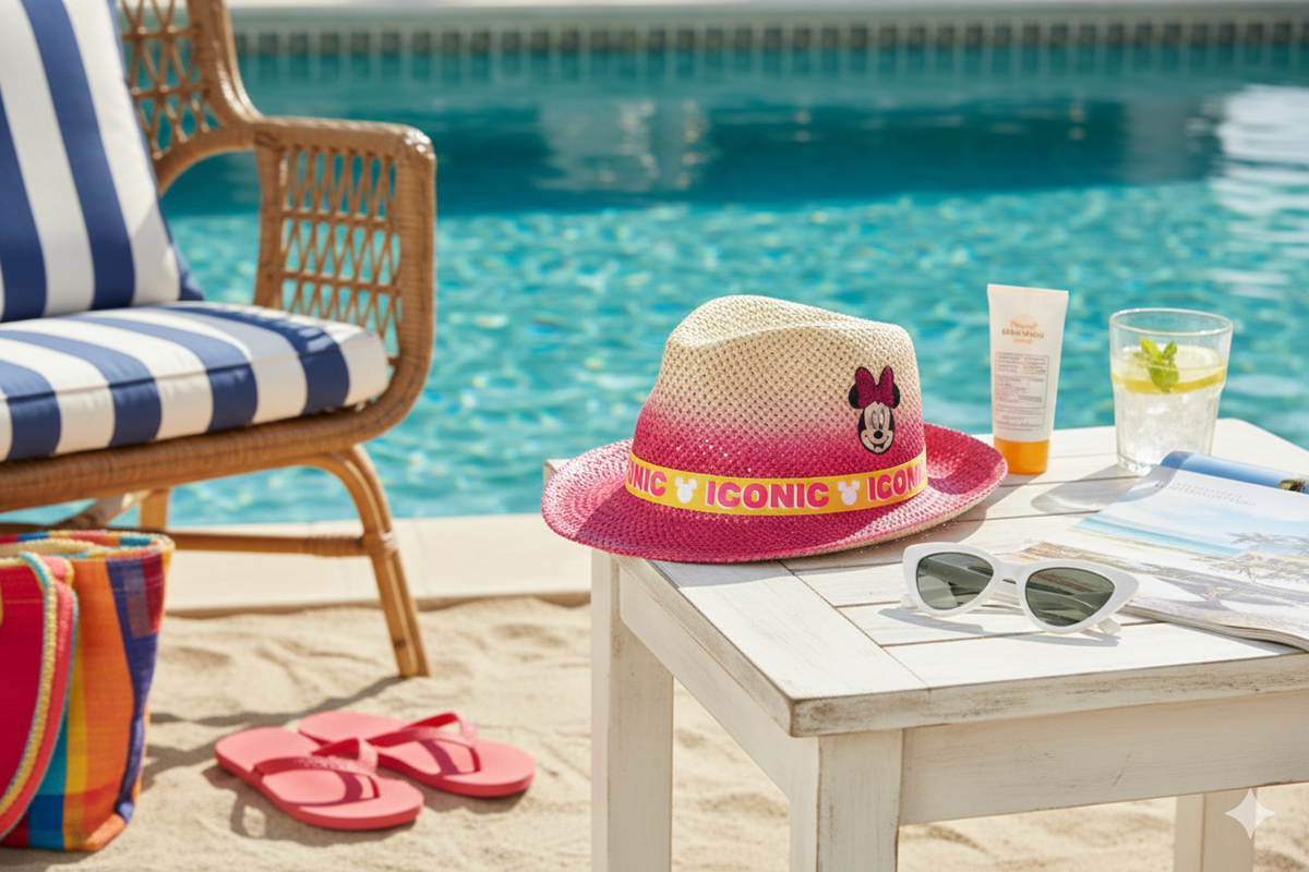 Cappello in Paglia Minnie Mouse DISNEY Estivo Neonata - We4029