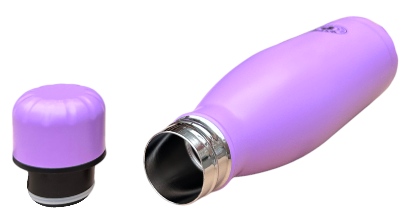 Bottiglia in Acciaio Inox 18/10 Thermos Doppia Parete - Beccuccio Stile Pet  500 Ml. Lilla Opaco - Mp25ll